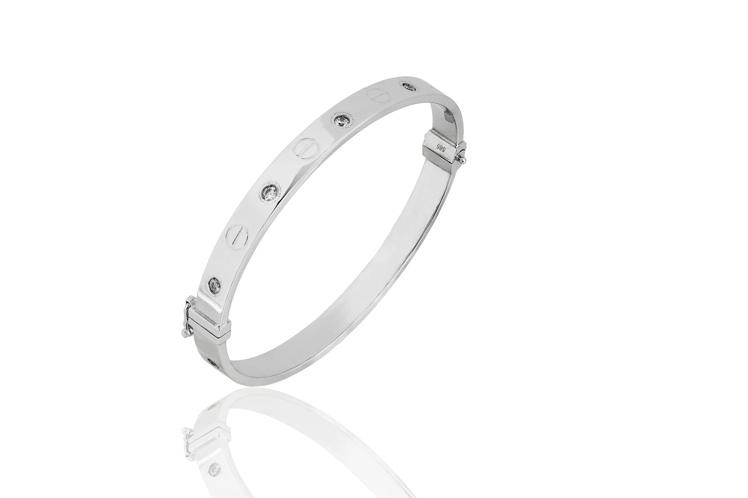 Beyaz Altın Cartier Kelepçe